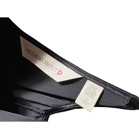 Vintage Y2k Victoria Secret Small Black Velveteen V Neck High Slit Maxi Dress - Picture 5 of 5